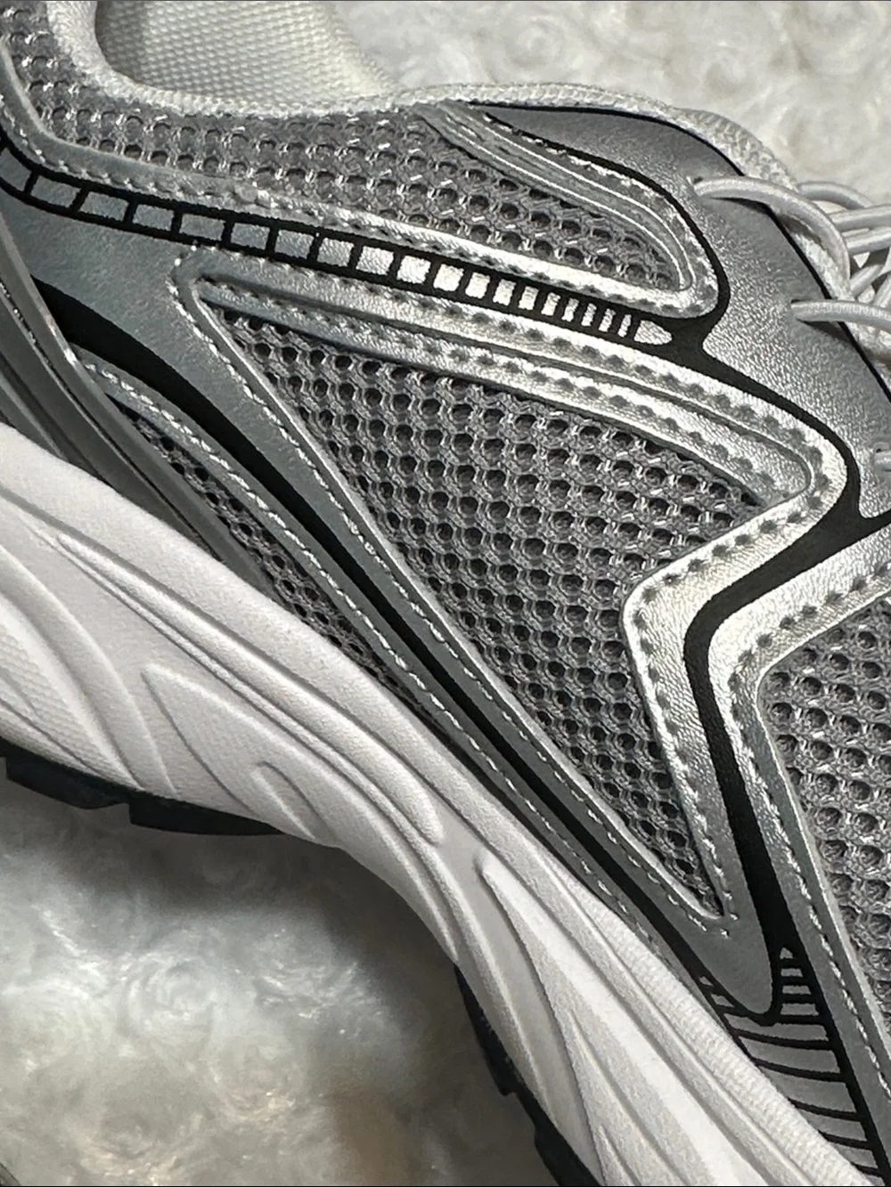 Avia Men’s Silver and Red Athletic Running Shoes